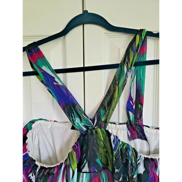 Johnny Martin XXL Paint Splatter Design‎ Short Dress 2X Made in USA Ruffles - Picture 3 of 7